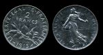 Франция 1915 г. • KM# 845.1 • 2 франка • "Марианна" • серебро • регулярный выпуск • XF