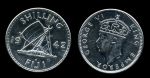 Фиджи 1942 г. S • KM# 12a • 1 шиллинг • Георг VI • серебро • регулярный выпуск • AU