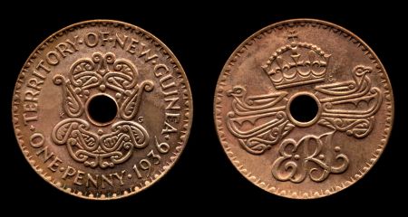 Новая Гвинея 1936 г. • KM# 6 • 1 пенни • регулярный выпуск • AU*