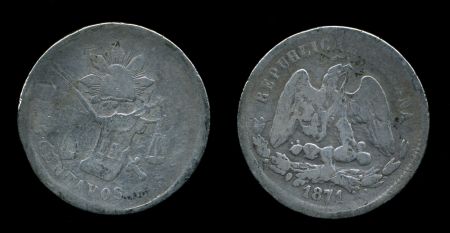 Мексика 1871 г. Go.S • KM# 406.5 • 25 сентаво • серебро • регулярный выпуск • VF