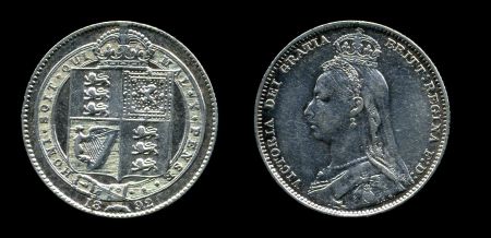 Великобритания 1892 г. • KM# 774 • 1 шиллинг • королева Виктория • регулярный выпуск • XF