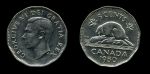 Канада 1950 г. • KM# 42 • 5 центов • Георг VI • бобер • BU ( кат. - $12 )