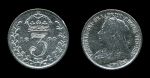 Великобритания 1899 г. • KM# 777 • 3 пенса • королева Виктория(портрет вдовы) • серебро • регулярный выпуск • AU