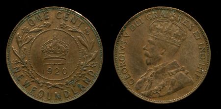Ньюфаундленд 1920 г. C • KM# 16 • 1 центов • Георг V • регулярный выпуск • AU