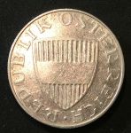 Австрия 1959 г. • KM# 2882 • 10 шиллингов • серебро • регулярный выпуск • BU-
