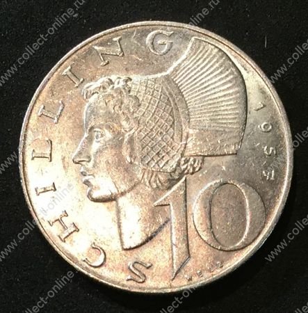 Австрия 1957 г. • KM# 2882 • 10 шиллингов • серебро • регулярный выпуск • MS BU