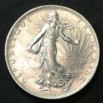 Франция 1917 г. • KM# 845.1 • 2 франка • "Марианна" • серебро • регулярный выпуск • MS BU Люкс!!