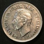 Канада 1947 г. • KM# 35 • 25 центов • Георг VI • олень • серебро • BU- ( кат. -$20 )