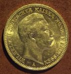 Пруссия 1901 г. • KM# 521 • 20 марок • Вильгельм II • золото 900 - 7.97 гр. • MS BU Люкс!!