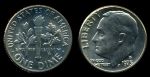 США 1975 г. • KM# 195a • дайм(10 центов) • Ф. Д. Рузвельт • регулярный выпуск • MS BU