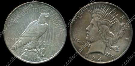 США 1924 г. S • KM# 110 • 1 доллар ("Доллар мира") • серебро • регулярный выпуск • BU-