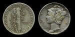 США 1939 г. D • KM# 140 • дайм(10 центов) • "голова Меркурия" (серебро) • регулярный выпуск • VF