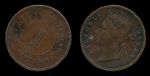 Стрейтс-Сетлментс 1885 г. • KM# 9a • 1 цент • королева Виктория • регулярный выпуск • F ( кат. - $20 )