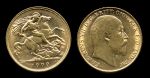 Великобритания 1909 г. • KM# 805 • полсоверена • золото • Эдуард VII • св. Георгий • регулярный выпуск • BU