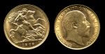 Великобритания 1908 г. • KM# 805 • полсоверена • золото • Эдуард VII • св. Георгий • регулярный выпуск • MS BU Люкс!!