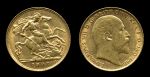 Великобритания 1908 г. • KM# 805 • полсоверена • золото • Эдуард VII • св. Георгий • регулярный выпуск • BU