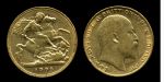 Великобритания 1902 г. • KM# 804 • полсоверена • Эдуард VII • св. Георгий • золото • регулярный выпуск • XF-AU