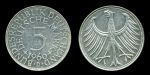 Германия • ФРГ 1960 г. D (Мюнхен) • KM# 112.1 • 5 марок • серебро • регулярный выпуск • XF-AU
