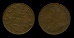 Канада 1922 г. • KM# 28 • 1 цент • Георг V • регулярный выпуск • VF+