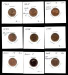 Канада 1964-2003 гг. • 1 цент • Елизавета II • погодовка 9 шт. • регулярный выпуск • BU