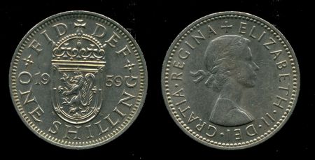 ВЕЛИКОБРИТАНИЯ 1959г. KM# 905 / 1 ШИЛЛИНГ / ГЕРБ ШОТЛАНДИИ / MS BU / ГЕРБЫ