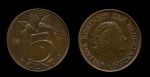 Нидерланды 1969 г. петух • KM# 181 • 5 центов • королева Юлиана • регулярный выпуск • MS BU • красн. бронза ( кат.- $15,00 )