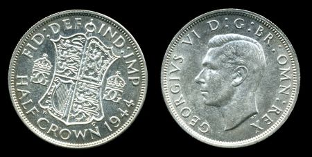 Великобритания 1944 г. • KM# 856 • полкроны • Георг VI • регулярный выпуск • MS BU ( кат.- $20+ )