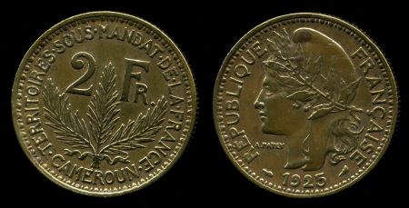 Камерун 1925 г. • KM# 3 • 2 франка • регулярный выпуск • AU+ ®