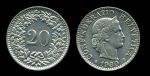 Швейцария 1930 г. B (Берн) • KM# 29a • 20 раппенов • регулярный выпуск • AU ( кат.- $15 ) 