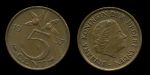 Нидерланды 1957 г. • KM# 181 • 5 центов • королева Юлиана • регулярный выпуск • MS красн. бронза ( кат.- $15+ )
