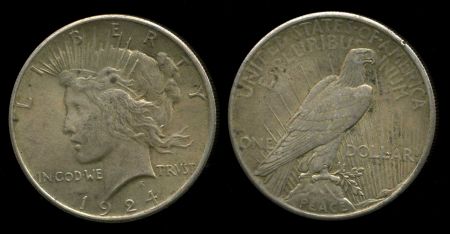 США 1924 г. • KM# 110 • 1 доллар ("Доллар мира") • серебро • регулярный выпуск • UNC