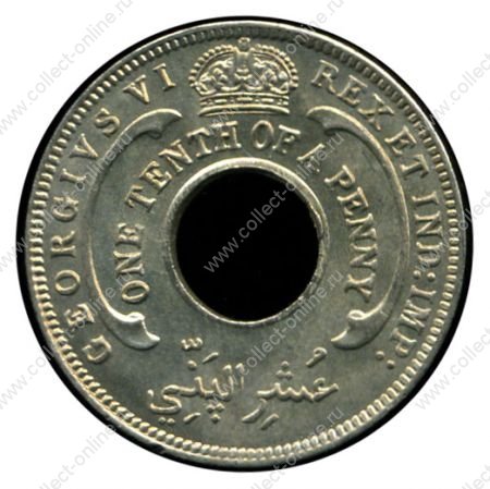 Британская Западная Африка 1943 г. • KM# 20 • 1/10 пенни • регулярный выпуск • MS BU