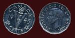 Канада 1945 г. • KM# 40a • 5 центов • Георг VI • Победа • MS BU ( кат. - $7 )