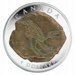Канада 2010 г. • KM# 1022 • 4 доллара • динозавры • Дромеозавр • памятный выпуск • MS BU пруф