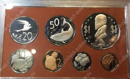 Кука о-ва 1973 г. • KM# Ps-3(1-7) • 1 цент - 1 доллар • годовой набор 7 монет • Елизавета II • регулярный выпуск • MS BU пруф