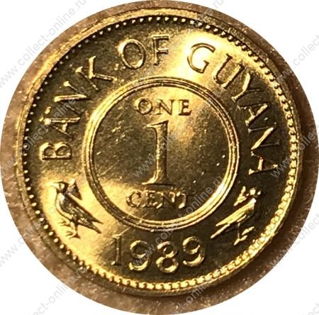 Гайана 1989 г. • KM# 50 • 1 цент • птицы • регулярный выпуск • MS BU