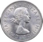 Великобритания 1967 г. • KM# 903 • 6 пенсов • Елизавета II • растения-символы • регулярный выпуск • MS BU