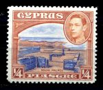 Кипр 1938-51 гг. • Gb# 151 • ¼ pi. • Георг VI основной выпуск • руины дворца Вуни • MH OG XF ( кат.- £1.50- )