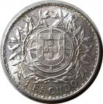 Португалия 1916 г. • KM# 564 • 1 эскудо • государственный герб • серебро • регулярный выпуск • UNC (кат. - $155)