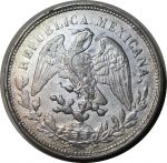 Мексика 1904 г. Mo AM (Мехико) • KM# 409.2 • 1 песо • орел • серебро • регулярный выпуск • BU-