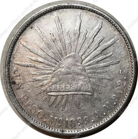 Мексика 1899 г. Mo AM (Мехико) • KM# 409.2 • 1 песо • орел • серебро • регулярный выпуск • BU- ( кат. - $100 )