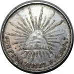 Мексика 1898 г. Zs FZ (Сакатекас) • KM# 409.3 • 1 песо • орел • серебро • регулярный выпуск • AU+