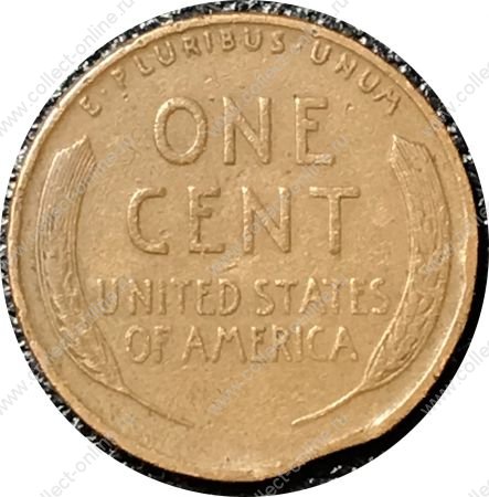 США 1934 г. • KM# 132 • 1 цент • Авраам Линкольн • брак(выкус) • регулярный выпуск • VF