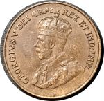 Канада 1921 г. • KM# 28 • 1 цент • Георг V • регулярный выпуск • AU