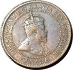 Канада 1906 г. • KM# 8 • 1 цент • Эдуард VII • регулярный выпуск • XF