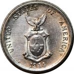 Филиппины 1944 г. D • KM# 182 • 20 сентаво • герб страны • регулярный выпуск • BU-