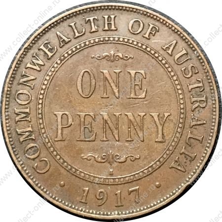 Австралия 1917 г. I • KM# 23 • 1 пенни • Георг V • регулярный выпуск • XF ( кат.- $25 )