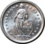 Швейцария 1958 г. B (Берн) • KM# 23 • ½ франка • серебро • регулярный выпуск • MS BU