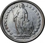 Швейцария 1921 г. B (Берн) • KM# 23 • 1/2 франка • серебро • регулярный выпуск • XF