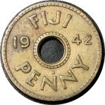 Фиджи 1942 г. S • KM# 7a • 1 пенни • Георг VI • регулярный выпуск • VF